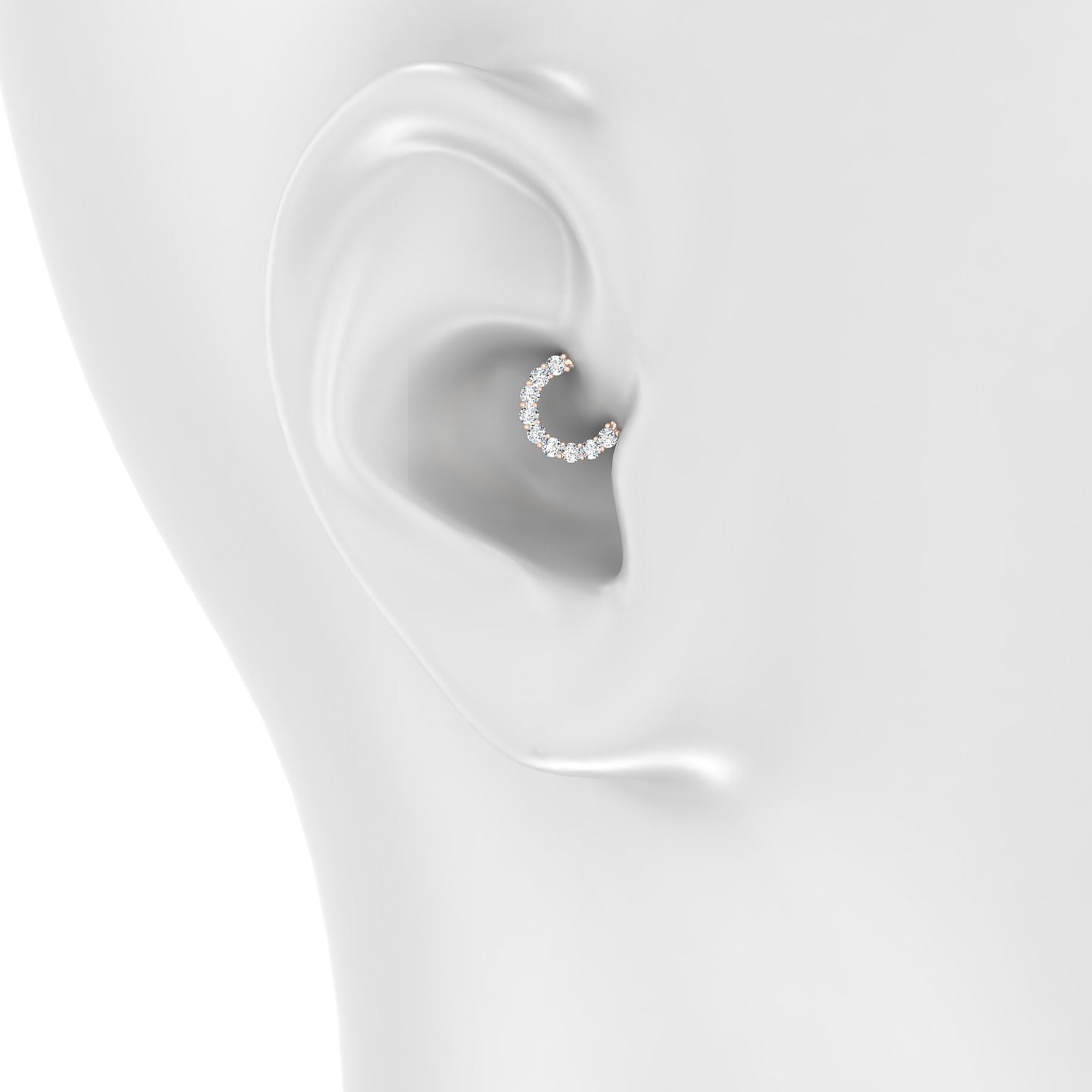 Vesta | 18k Rose Gold 6.5 mm Diamond Daith Piercing