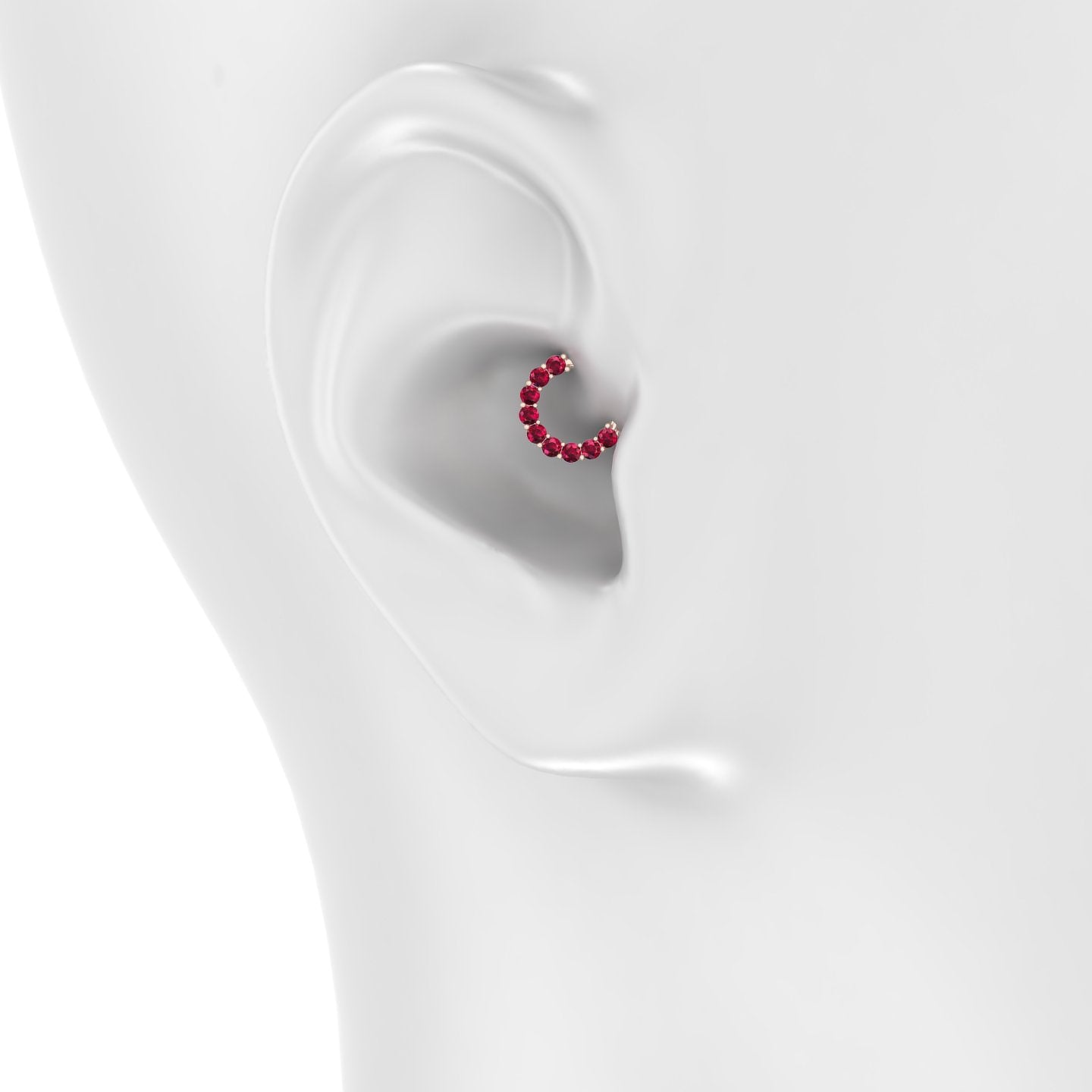 Vesta | 18k Rose Gold 6.5 mm Ruby Daith Piercing