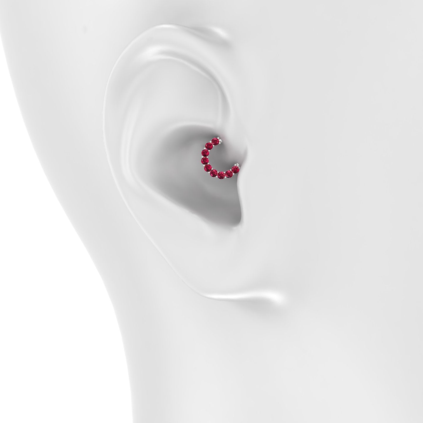 Vesta | 18k White Gold 6.5 mm Ruby Daith Piercing