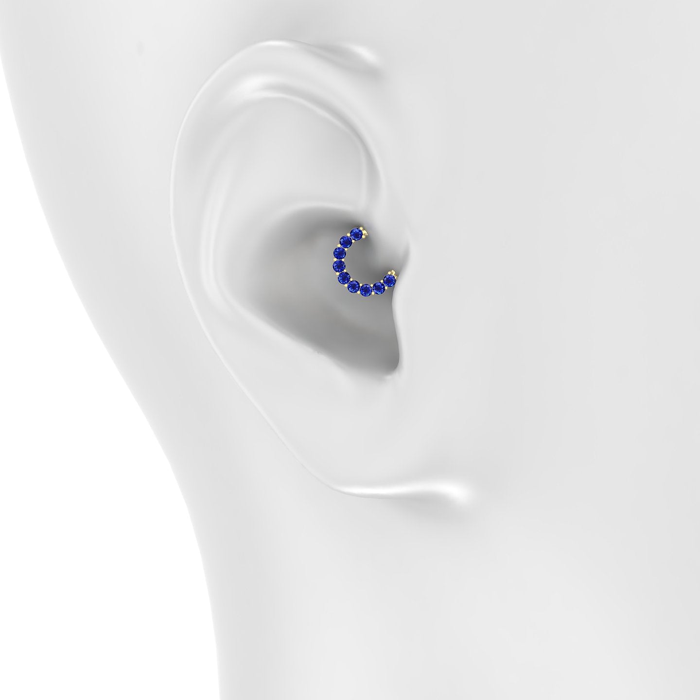 Vesta | 18k Yellow Gold 6.5 mm Sapphire Daith Piercing