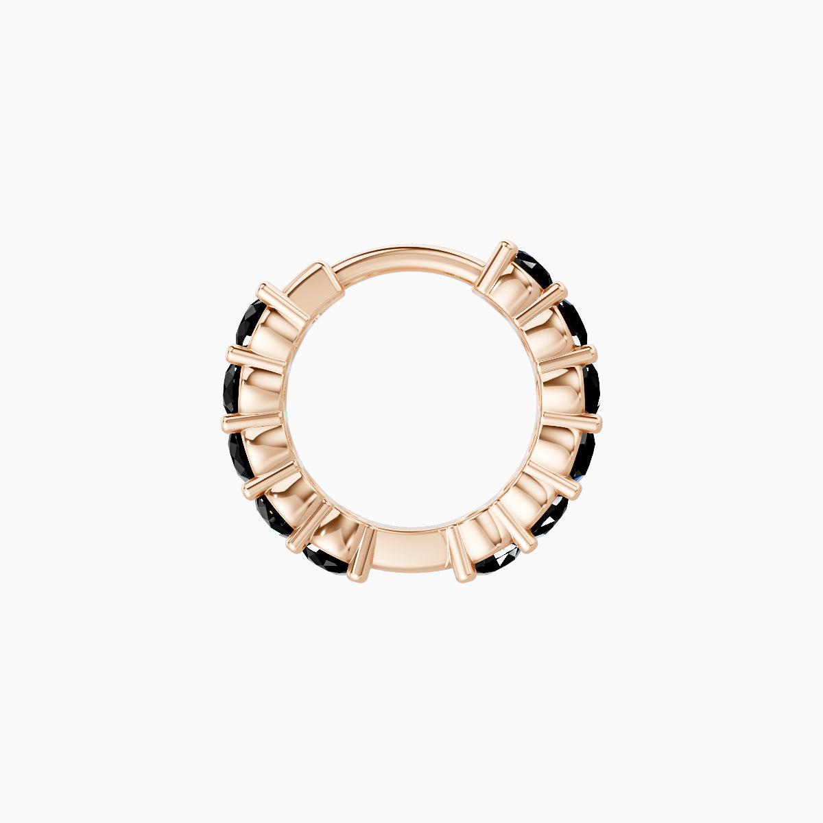 Vesta | 18k Rose Gold 6.5 mm Black Diamond Hoop Piercing