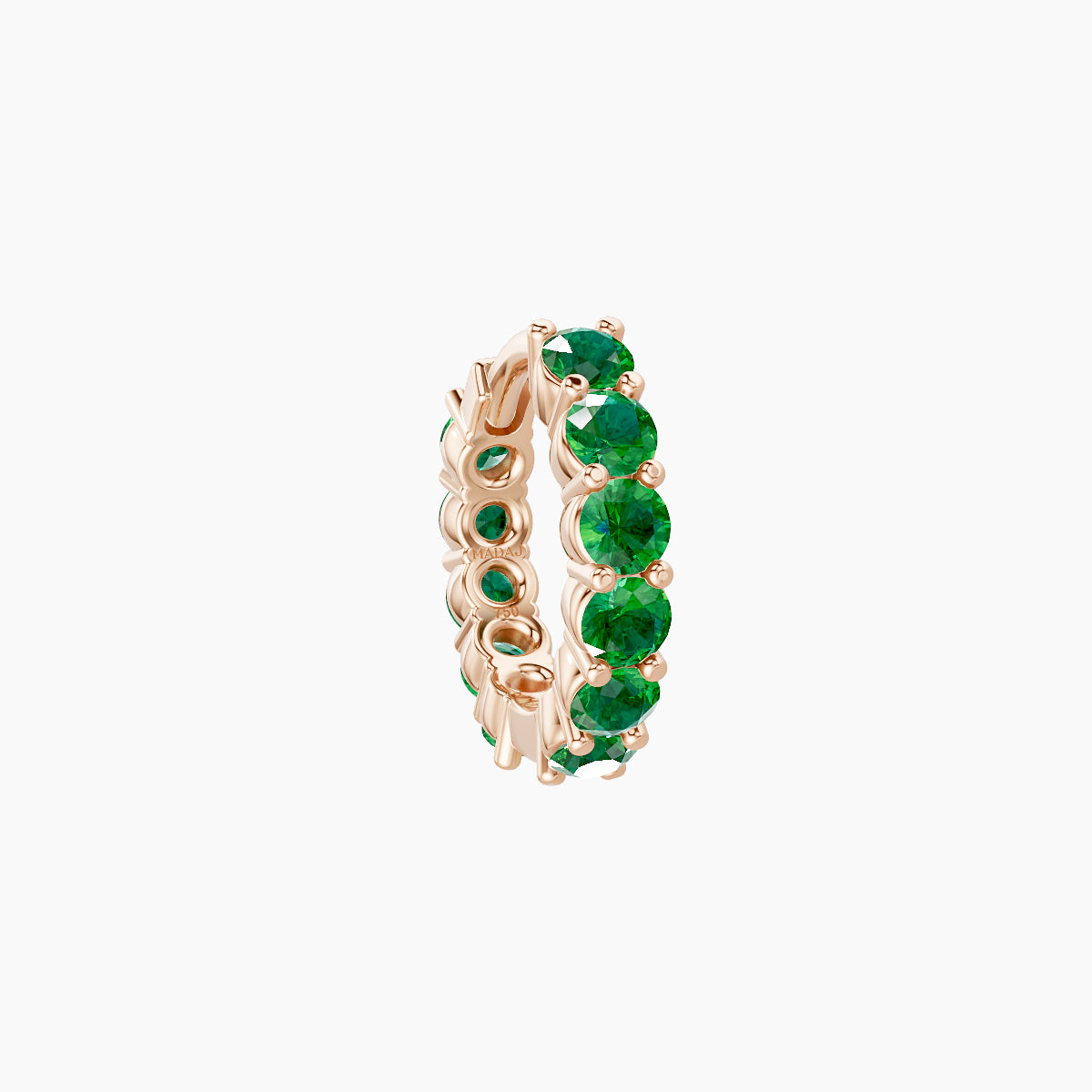 Vesta | 18k Rose Gold 6.5 mm Emerald Hoop Piercing