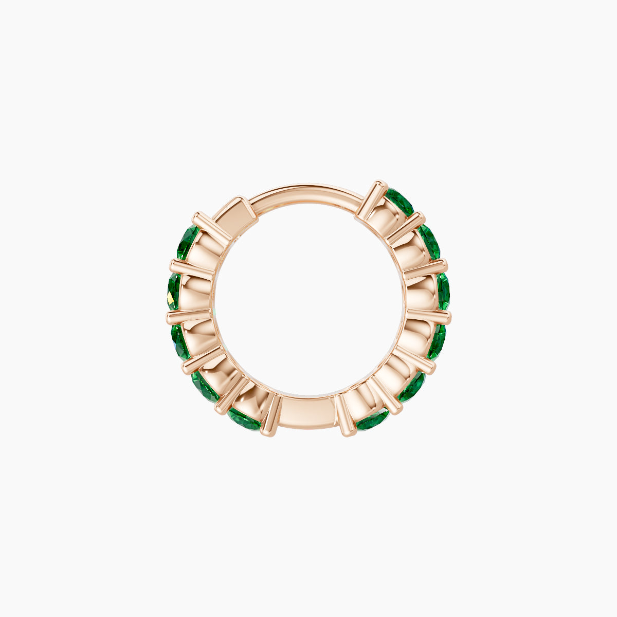Vesta | 18k Rose Gold 6.5 mm Emerald Hoop Piercing