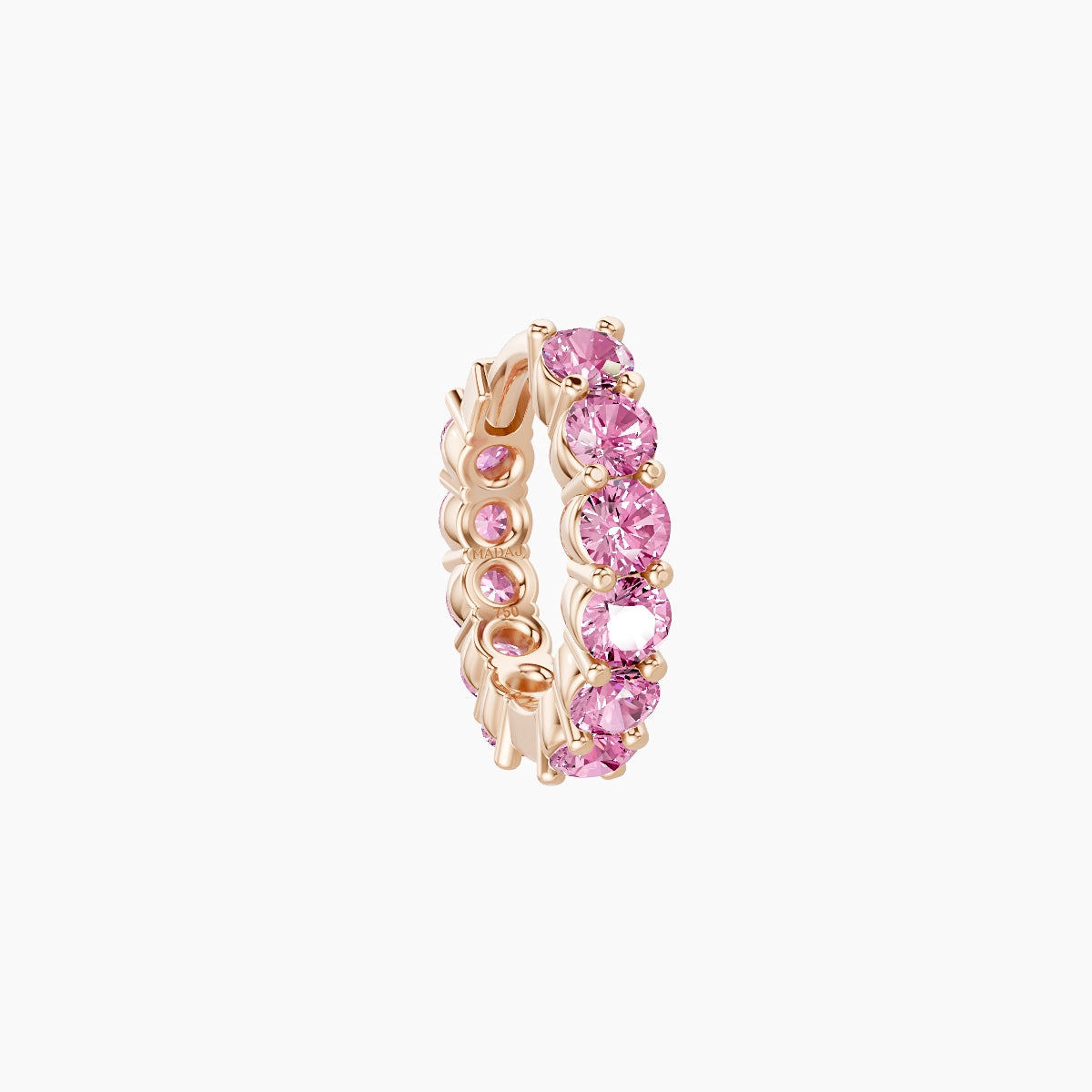 Vesta | 18k Rose Gold 6.5 mm Pink Sapphire Hoop Piercing