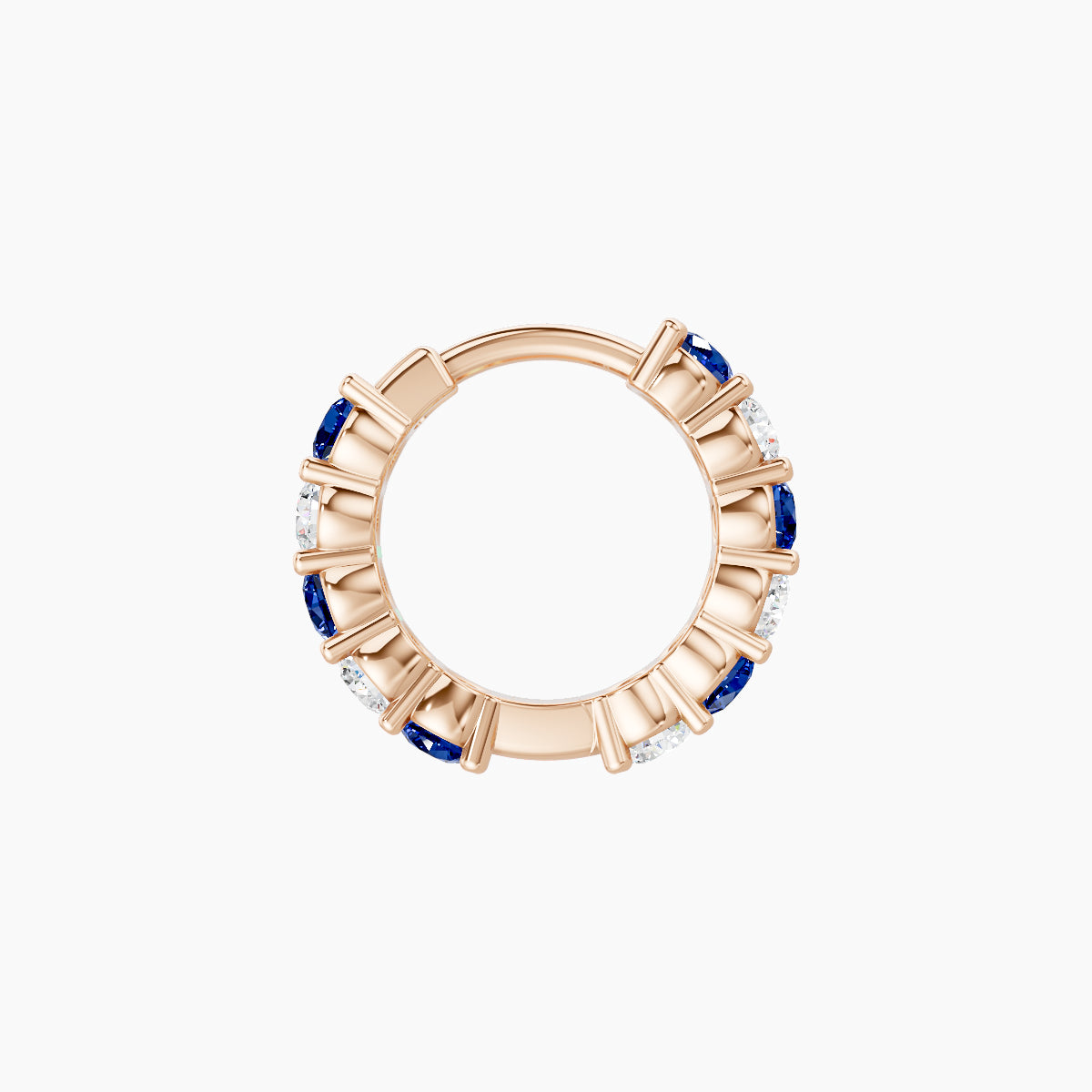 Vesta | 18k Rose Gold 6.5 mm Sapphire & Diamond Hoop Piercing