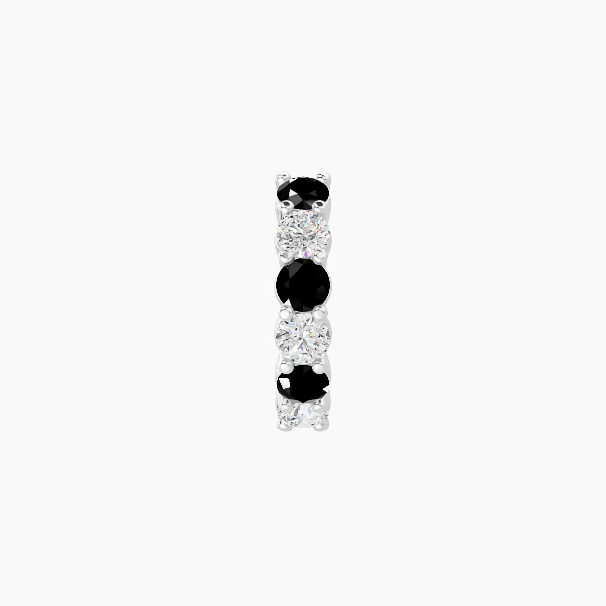 Vesta | 18k White Gold 6.5 mm Black Diamond & Diamond Hoop Piercing