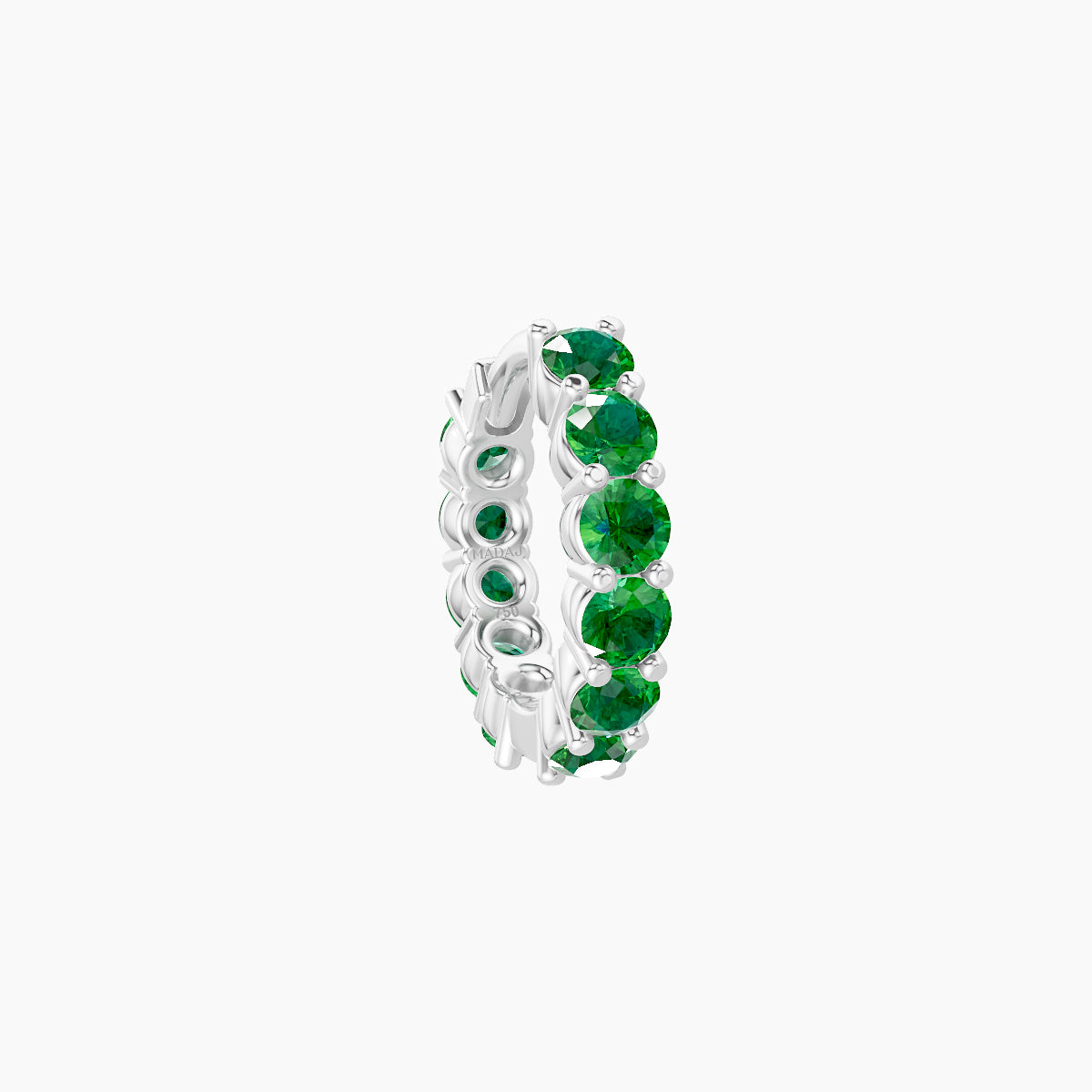 Vesta | 18k White Gold 6.5 mm Emerald Hoop Piercing