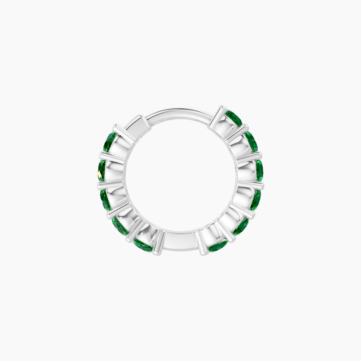 Vesta | 18k White Gold 6.5 mm Emerald Hoop Piercing