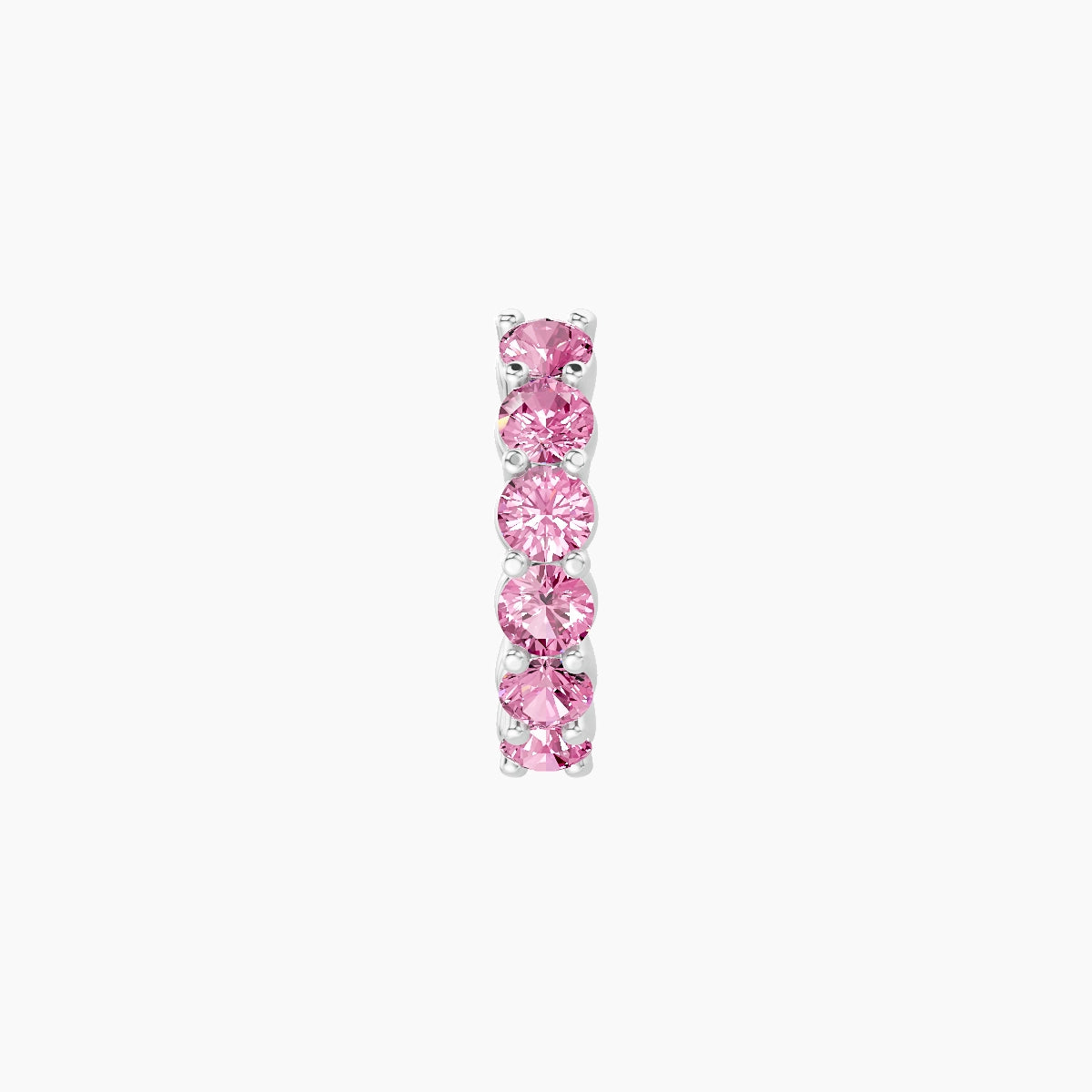Vesta | 18k White Gold 6.5 mm Pink Sapphire Hoop Piercing