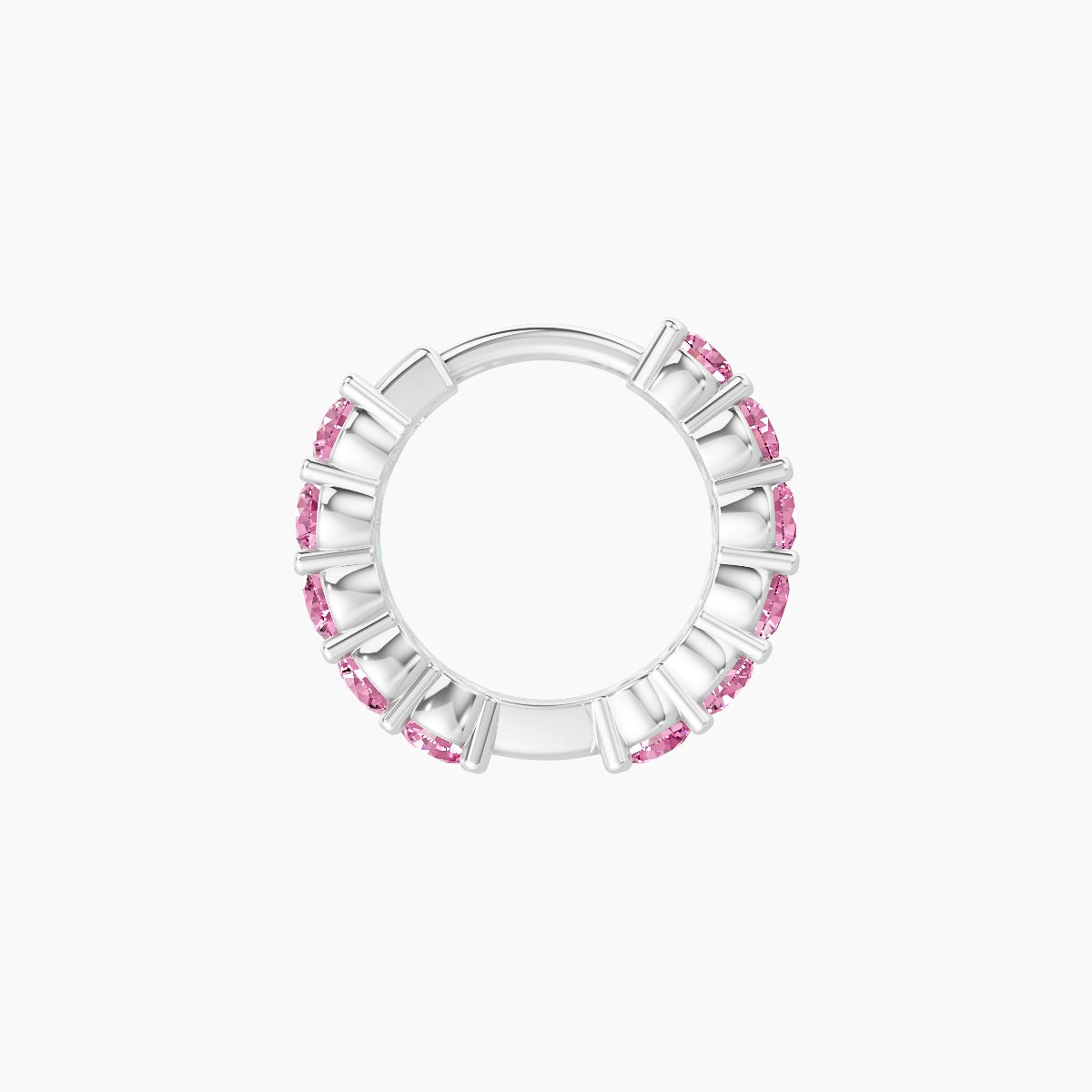 Vesta | 18k White Gold 6.5 mm Pink Sapphire Hoop Piercing