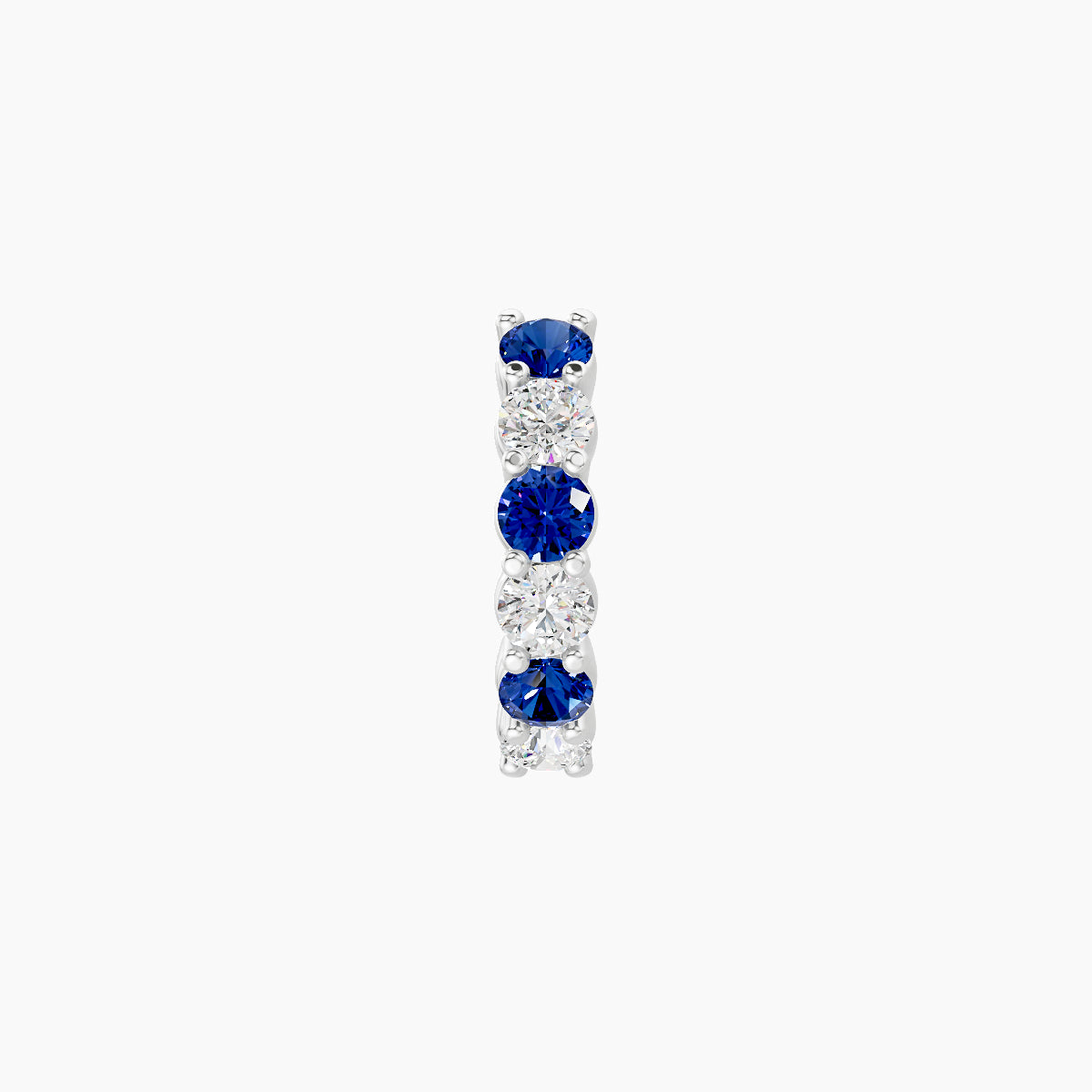 Vesta | 18k White Gold 6.5 mm Sapphire & Diamond Hoop Piercing
