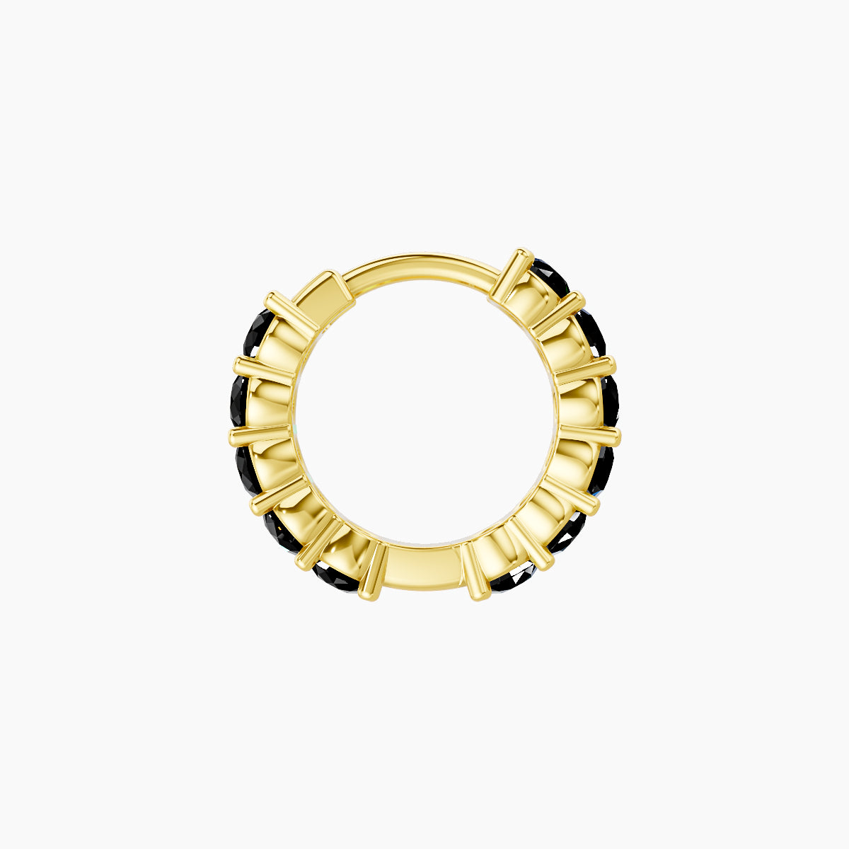 Vesta | 18k Yellow Gold 6.5 mm Black Diamond Hoop Piercing