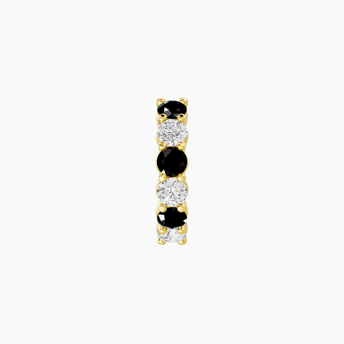 Vesta | 18k Yellow Gold 6.5 mm Black Diamond & Diamond Hoop Piercing