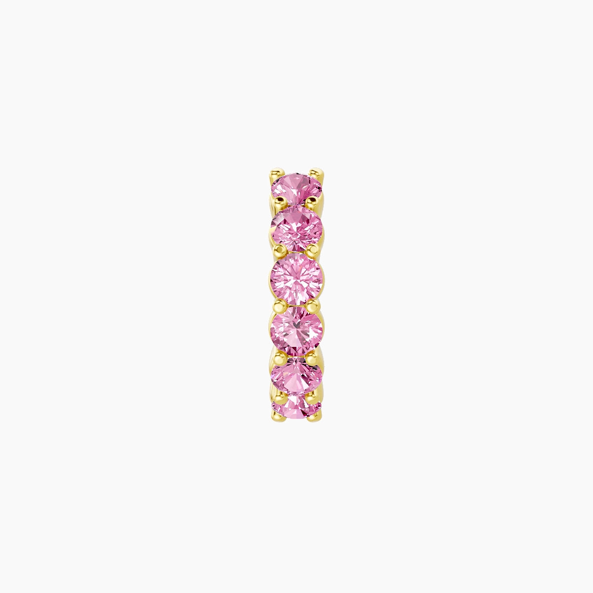 Vesta | 18k Yellow Gold 6.5 mm Pink Sapphire Hoop Piercing