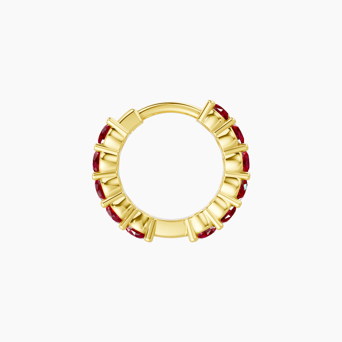 Vesta | 18k Yellow Gold 6.5 mm Ruby Hoop Piercing
