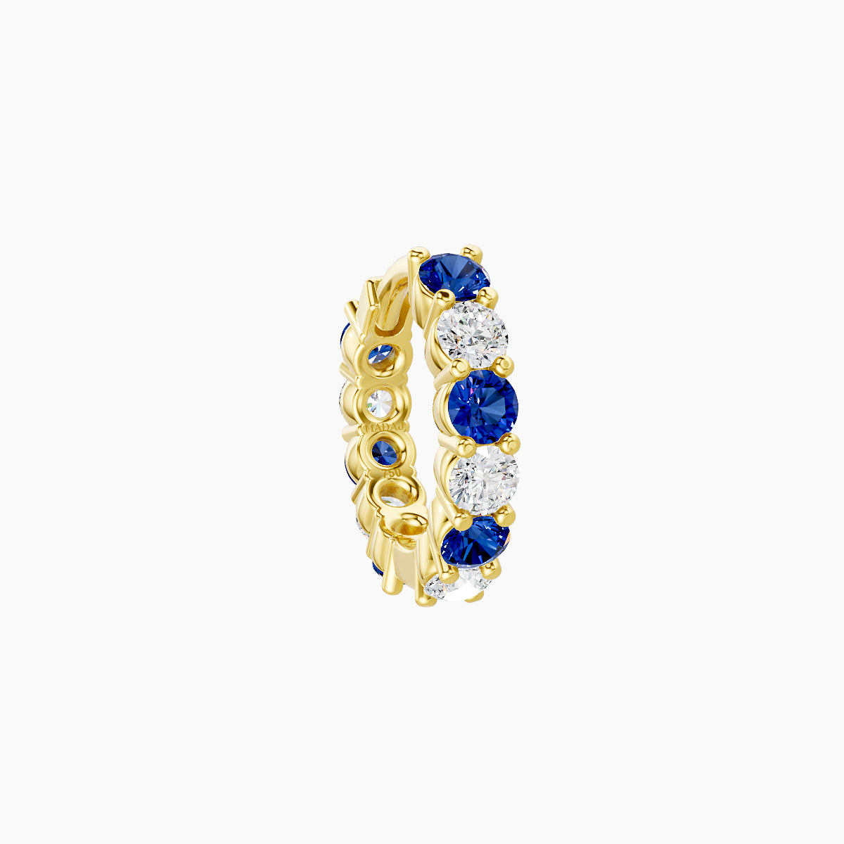 Vesta | 18k Yellow Gold 6.5 mm Sapphire & Diamond Hoop Piercing