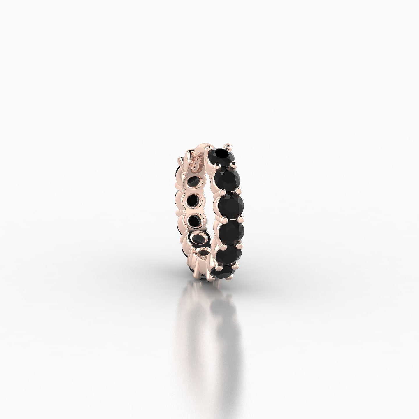 Vesta | 18k Rose Gold 6.5 mm Black Diamond Hoop Piercing