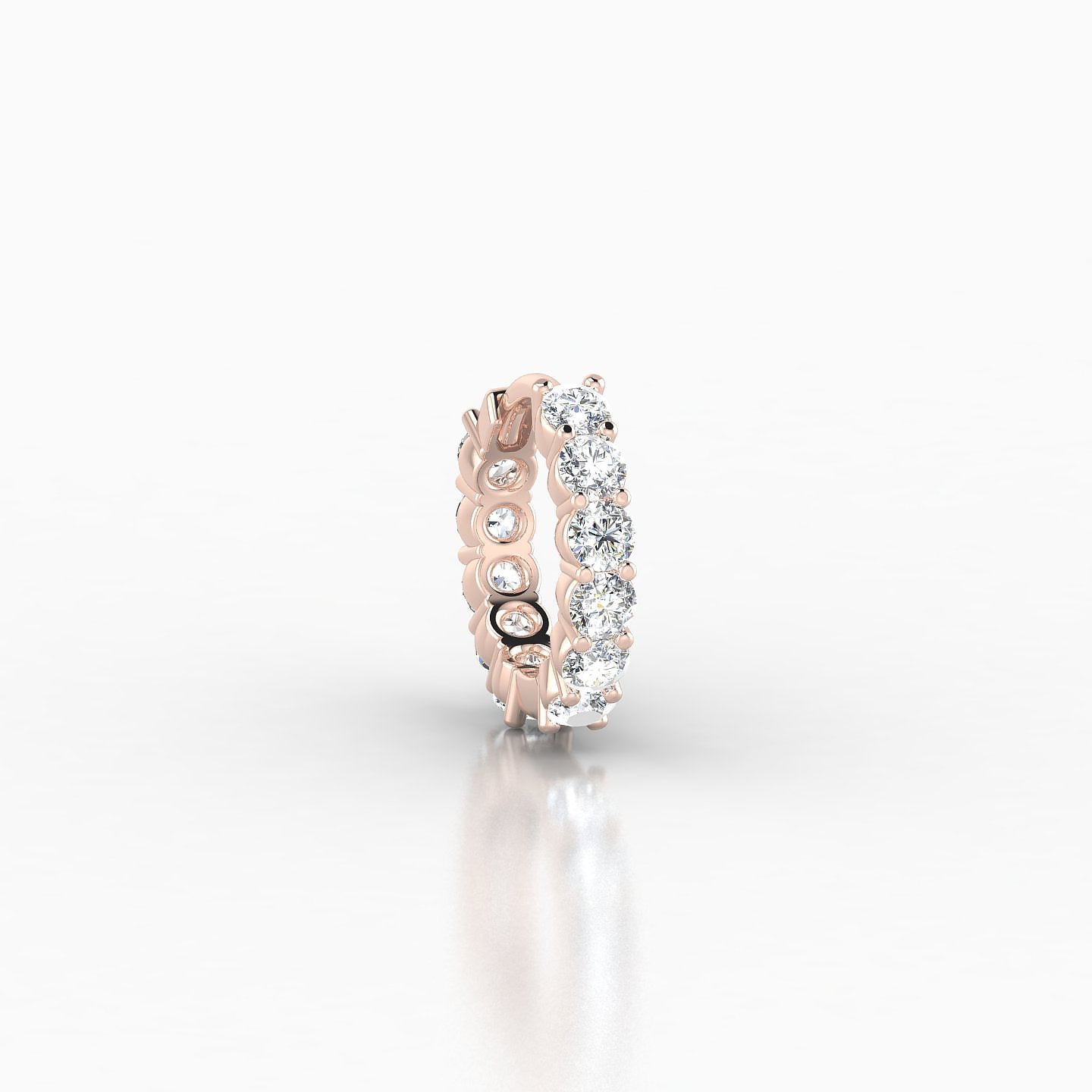 Vesta | 18k Rose Gold 6.5 mm Diamond Hoop Piercing