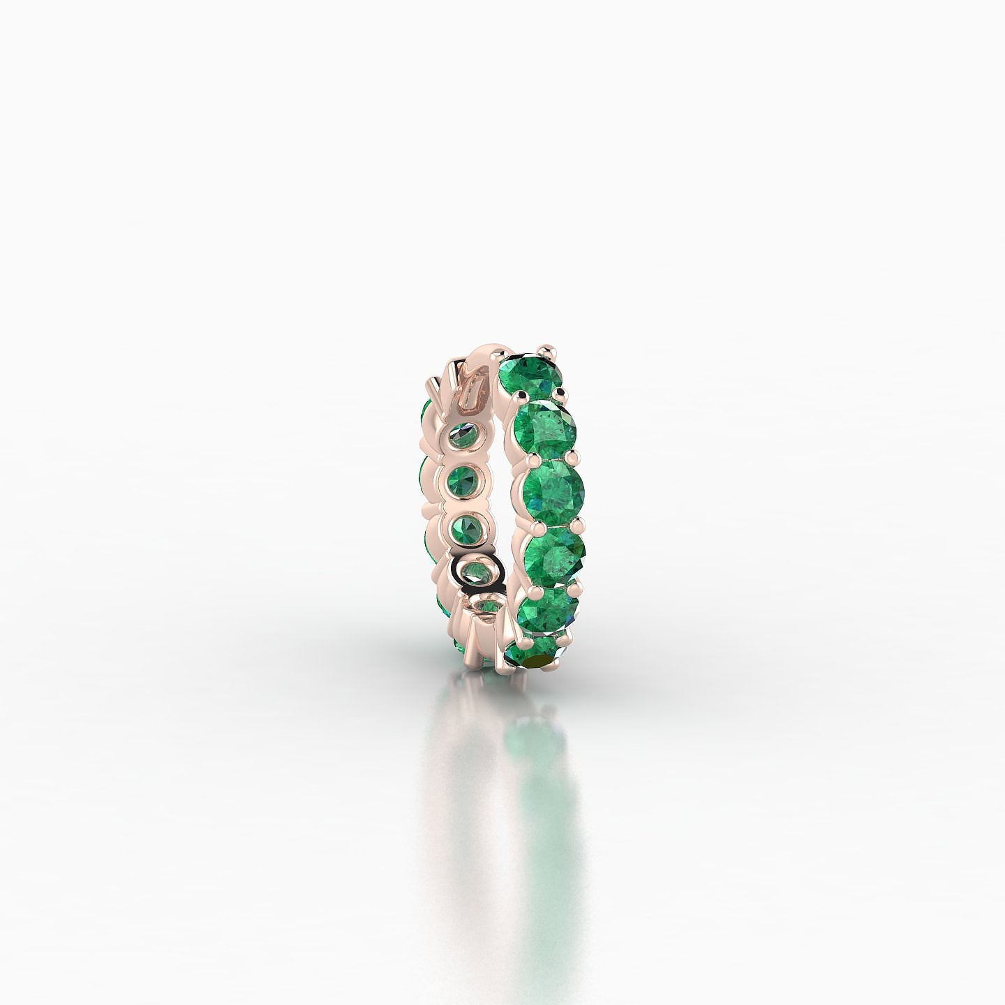 Vesta | 18k Rose Gold 6.5 mm Emerald Hoop Piercing