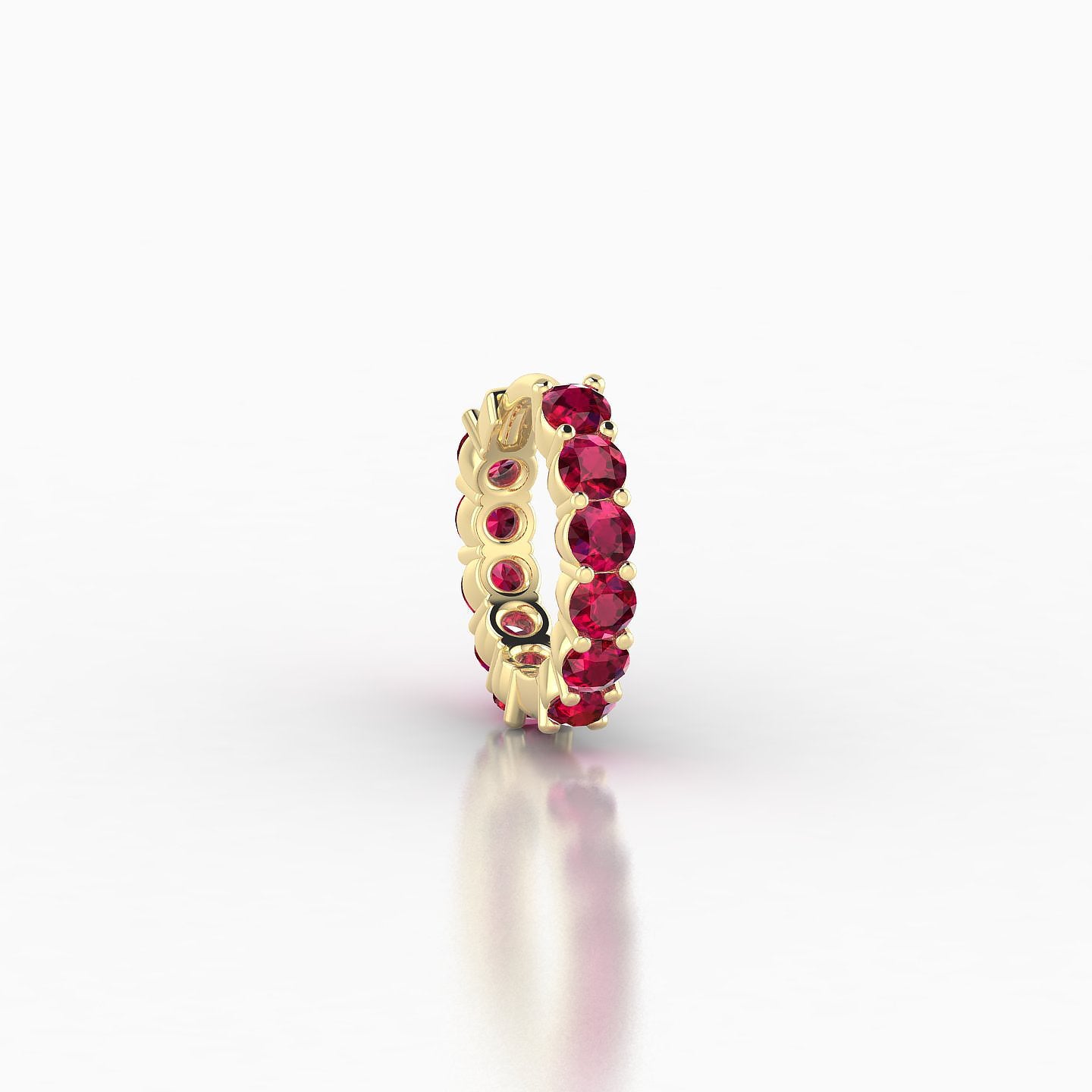 Vesta | 18k Yellow Gold 6.5 mm Ruby Hoop Piercing