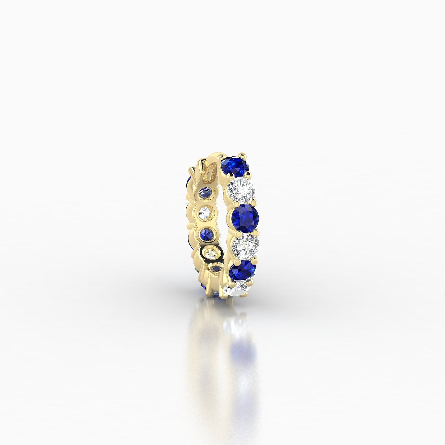 Vesta | 18k Yellow Gold 6.5 mm Sapphire & Diamond Hoop Piercing