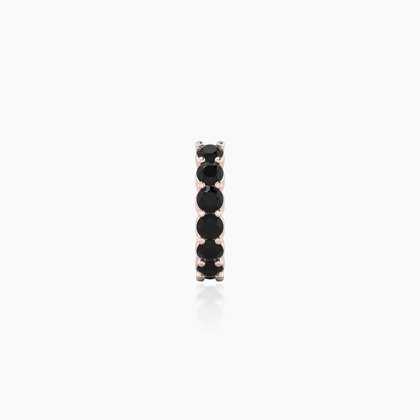 Vesta | 18k Rose Gold 6.5 mm Black Diamond Hoop Piercing