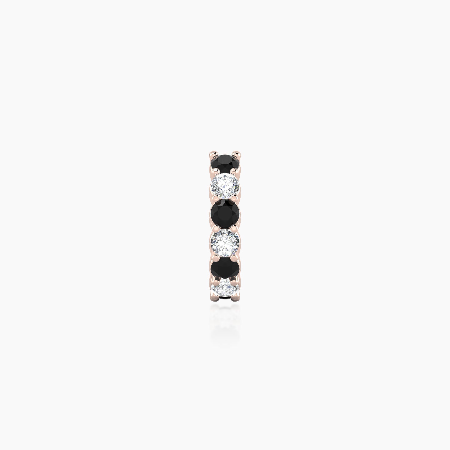 Vesta | 18k Rose Gold 6.5 mm Black Diamond & Diamond Hoop Piercing