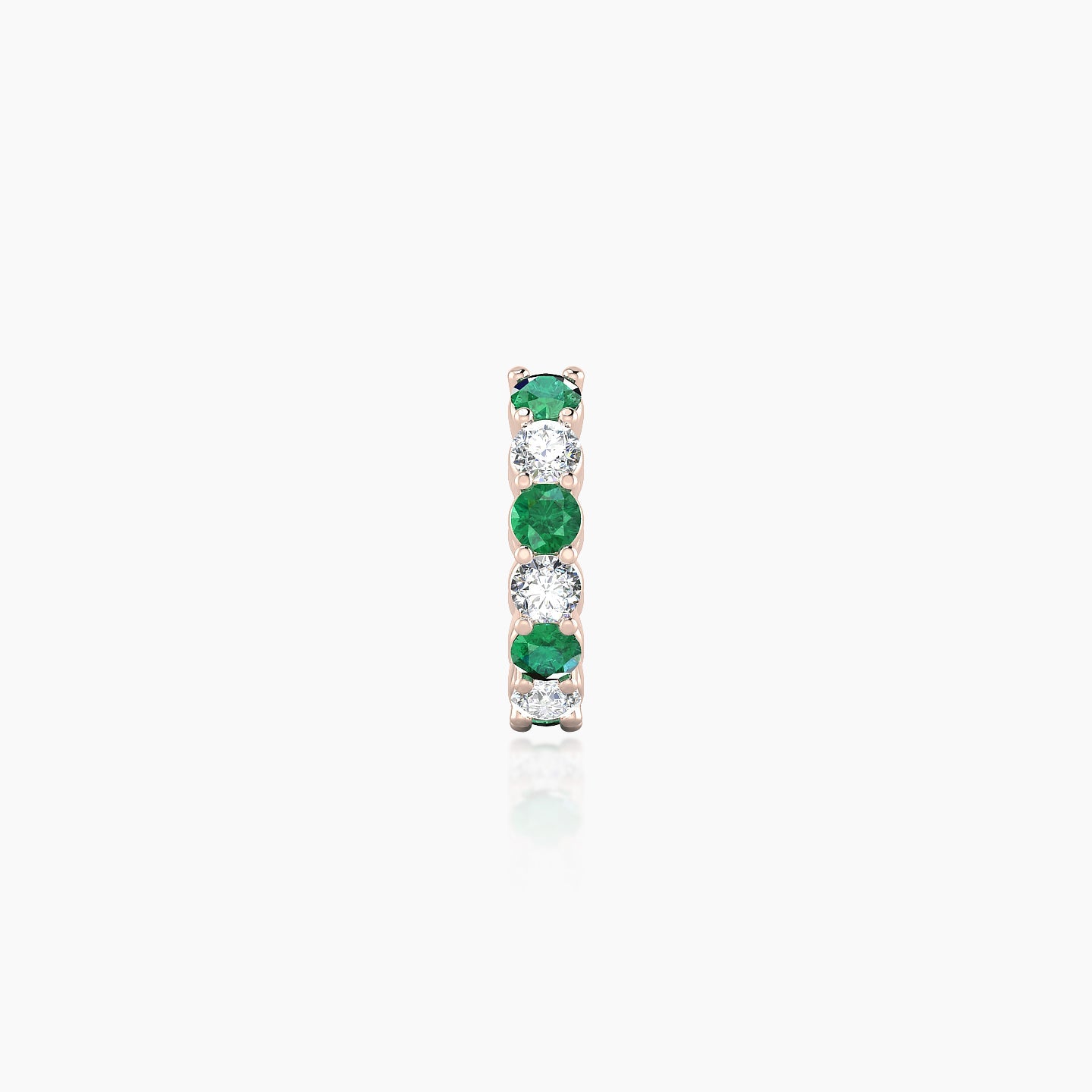 Vesta | 18k Rose Gold 6.5 mm Emerald & Diamond Hoop Piercing