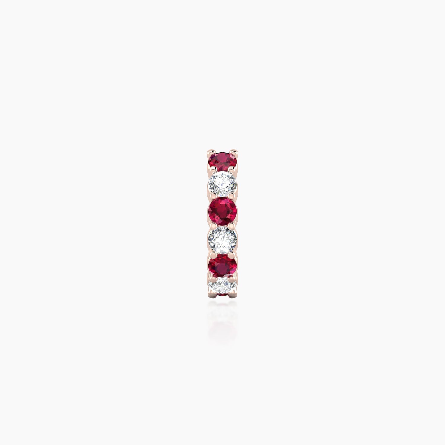 Vesta | 18k Rose Gold 6.5 mm Ruby & Diamond Hoop Piercing