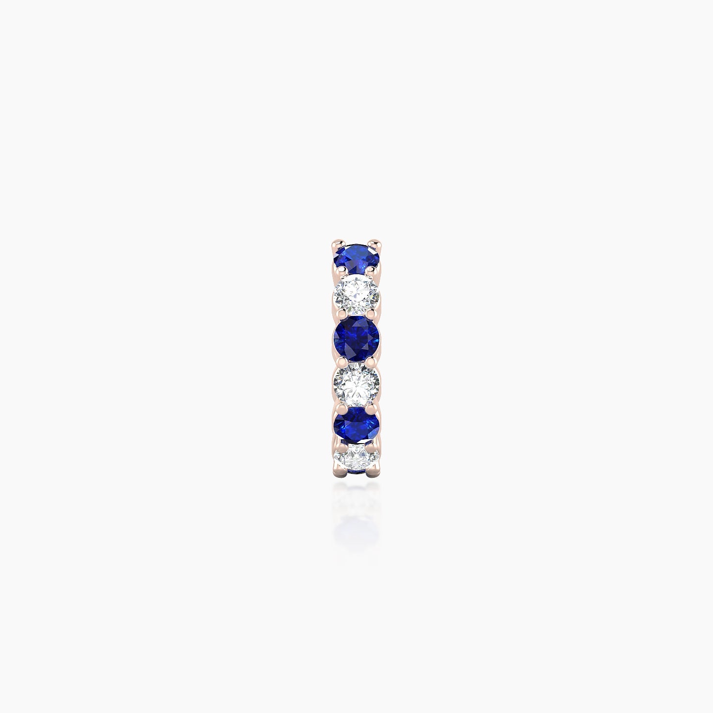 Vesta | 18k Rose Gold 6.5 mm Sapphire & Diamond Hoop Piercing