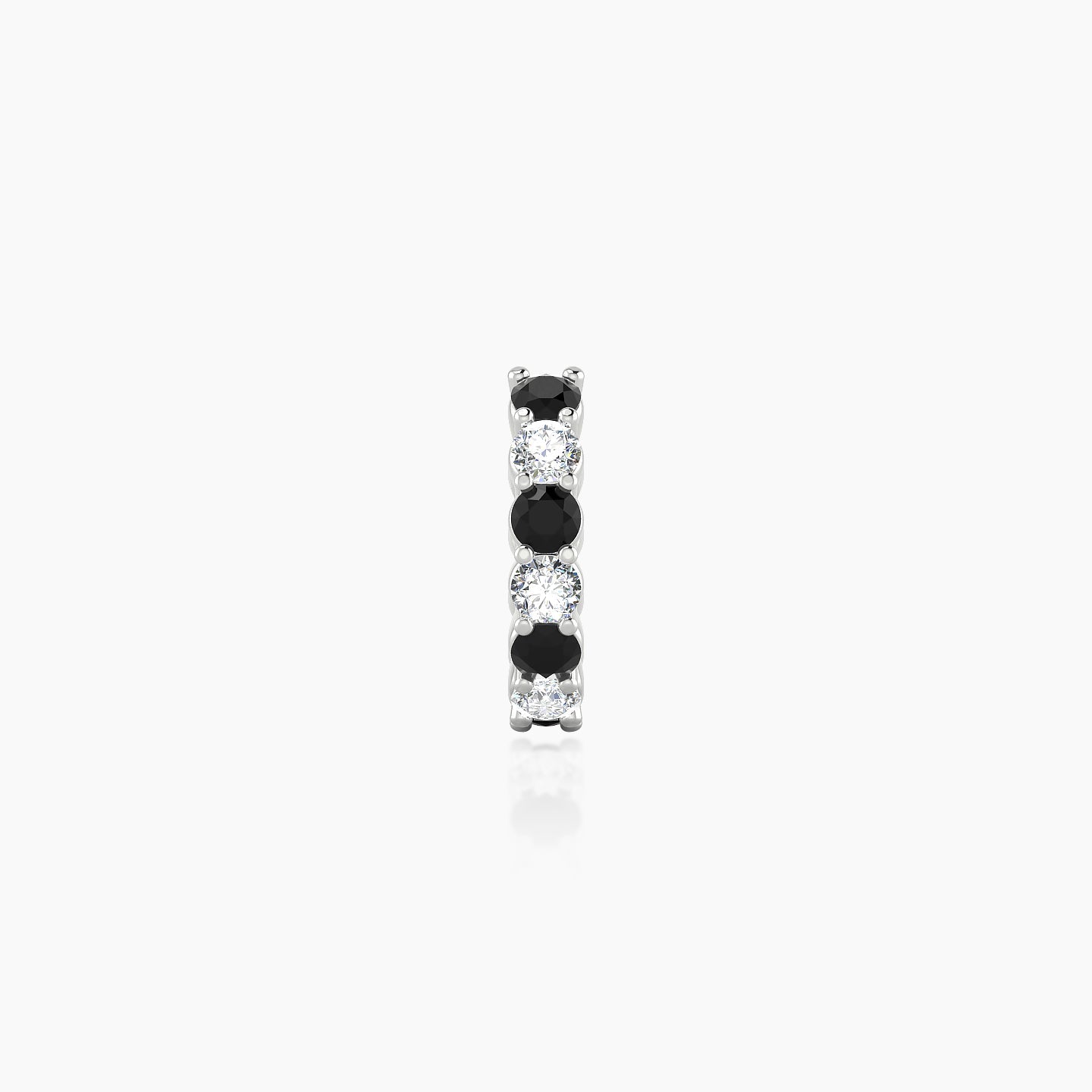 Vesta | 18k White Gold 6.5 mm Black Diamond & Diamond Hoop Piercing