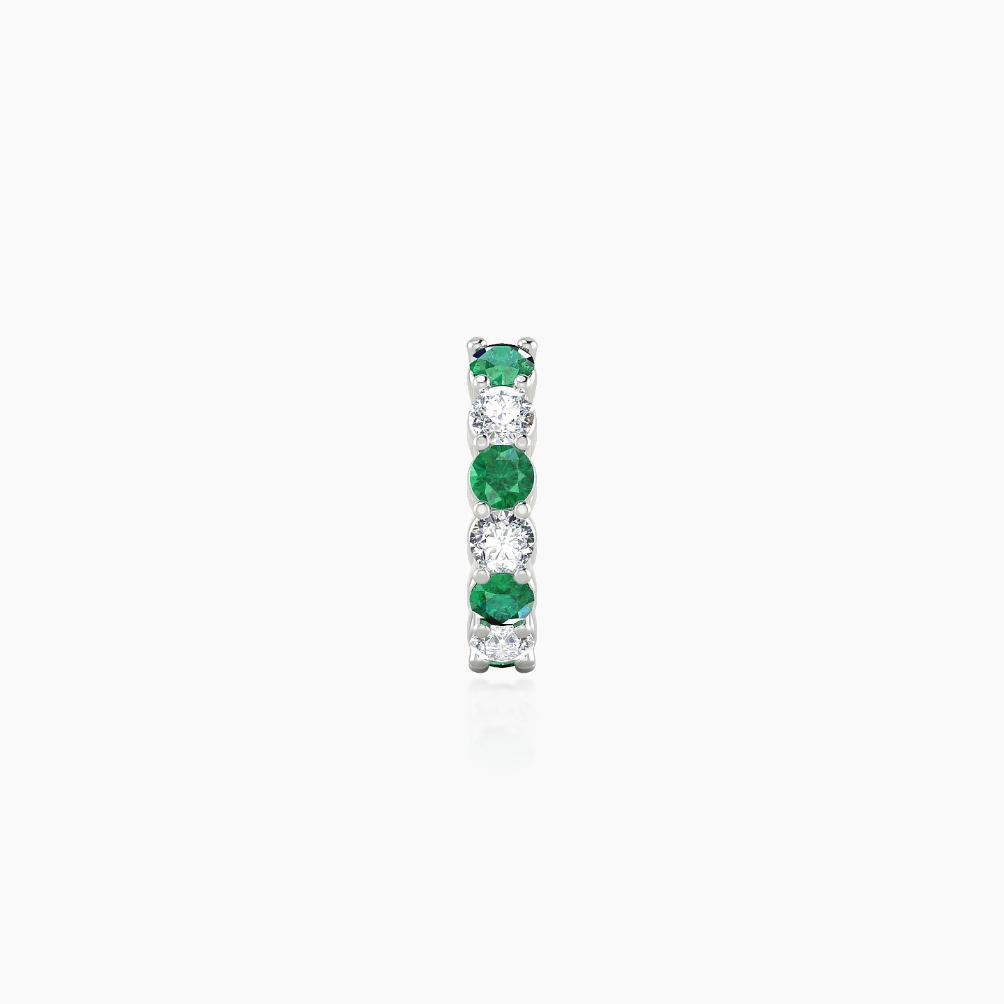 Vesta | 18k White Gold 6.5 mm Emerald & Diamond Hoop Piercing