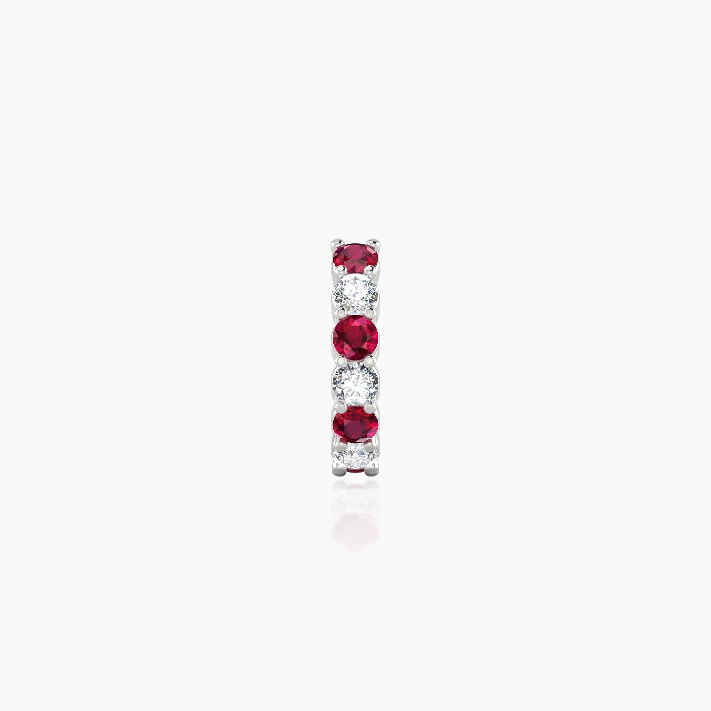 Vesta | 18k White Gold 6.5 mm Ruby & Diamond Hoop Piercing