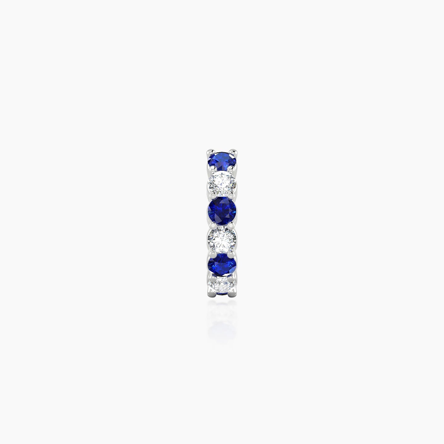 Vesta | 18k White Gold 6.5 mm Sapphire & Diamond Hoop Piercing