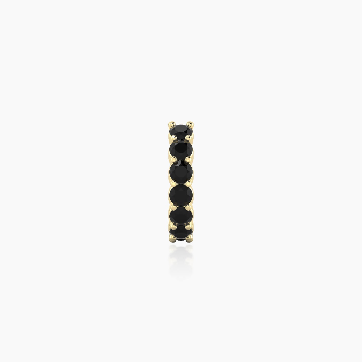 Vesta | 18k Yellow Gold 6.5 mm Black Diamond Hoop Piercing