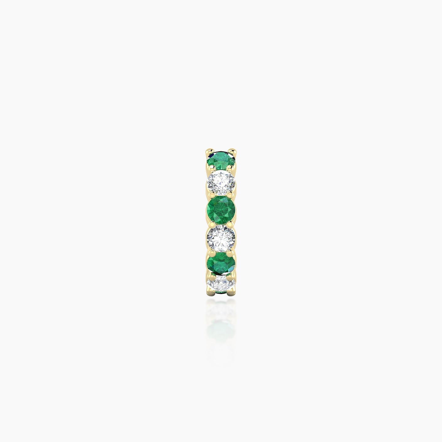 Vesta | 18k Yellow Gold 6.5 mm Emerald & Diamond Hoop Piercing