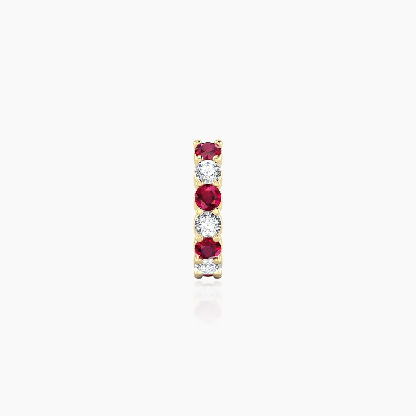 Vesta | 18k Yellow Gold 6.5 mm Ruby & Diamond Hoop Piercing