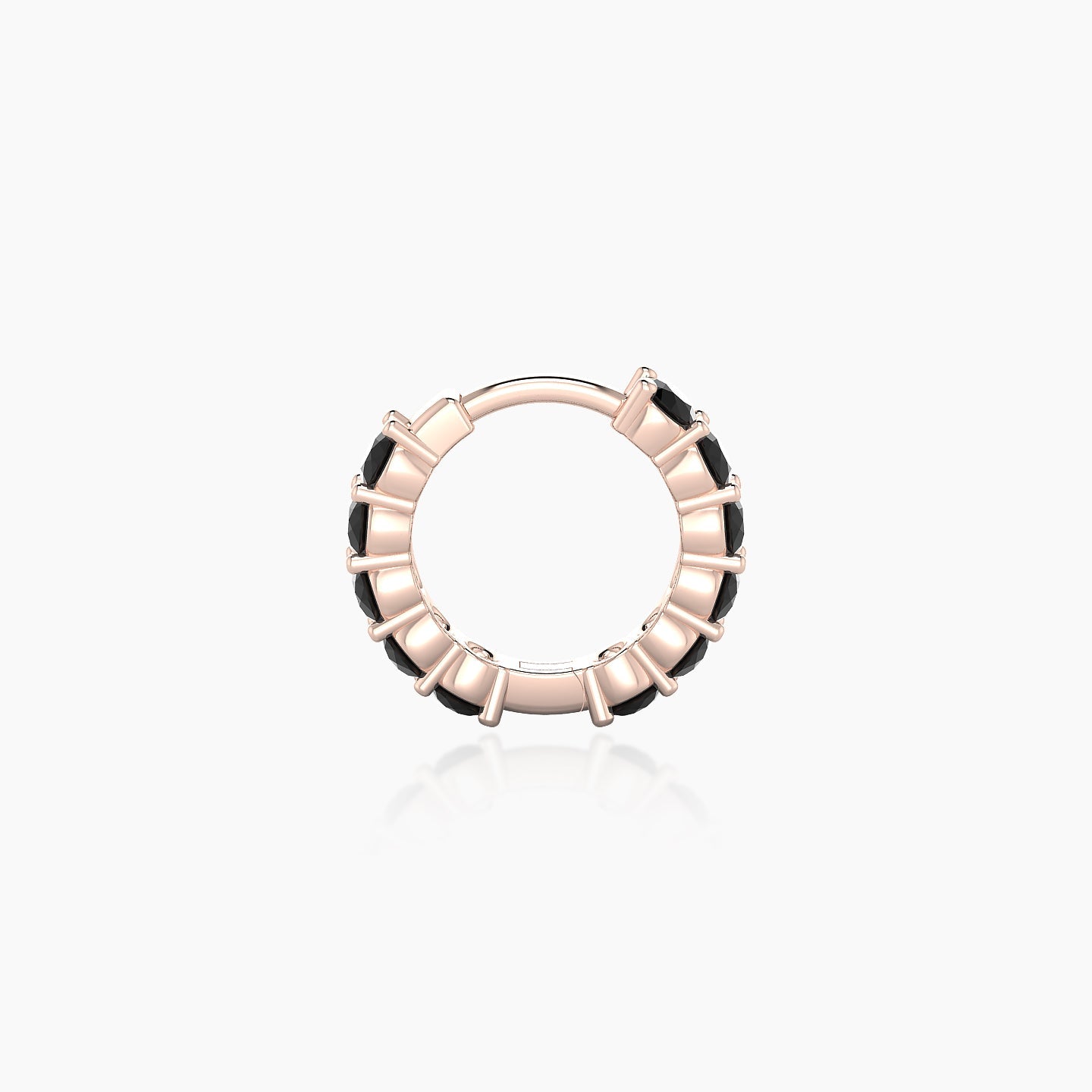 Vesta | 18k Rose Gold 6.5 mm Black Diamond Hoop Piercing