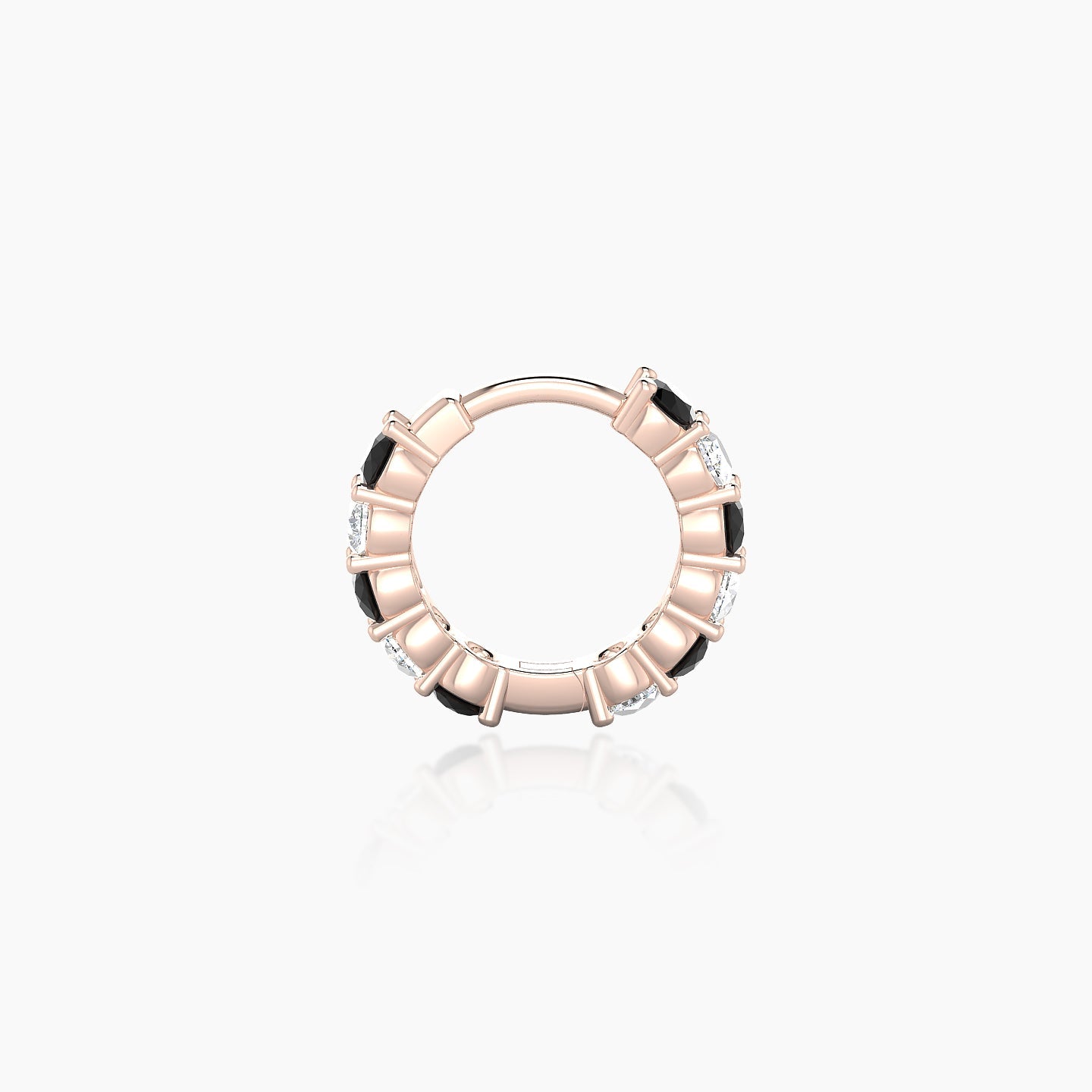 Vesta | 18k Rose Gold 6.5 mm Black Diamond & Diamond Hoop Piercing