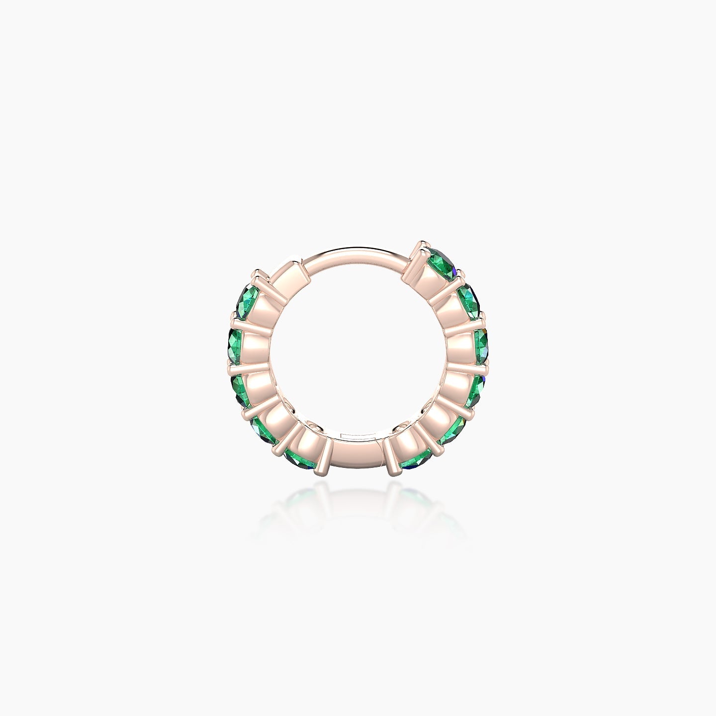 Vesta | 18k Rose Gold 6.5 mm Emerald Hoop Piercing