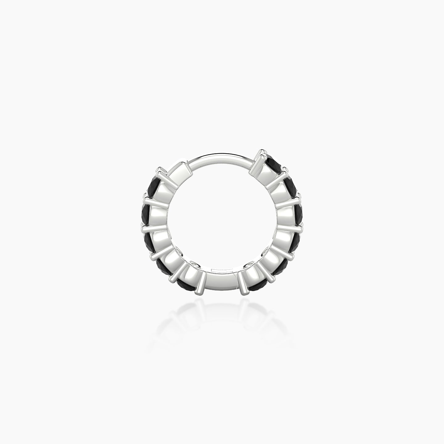 Vesta | 18k White Gold 6.5 mm Black Diamond Hoop Piercing