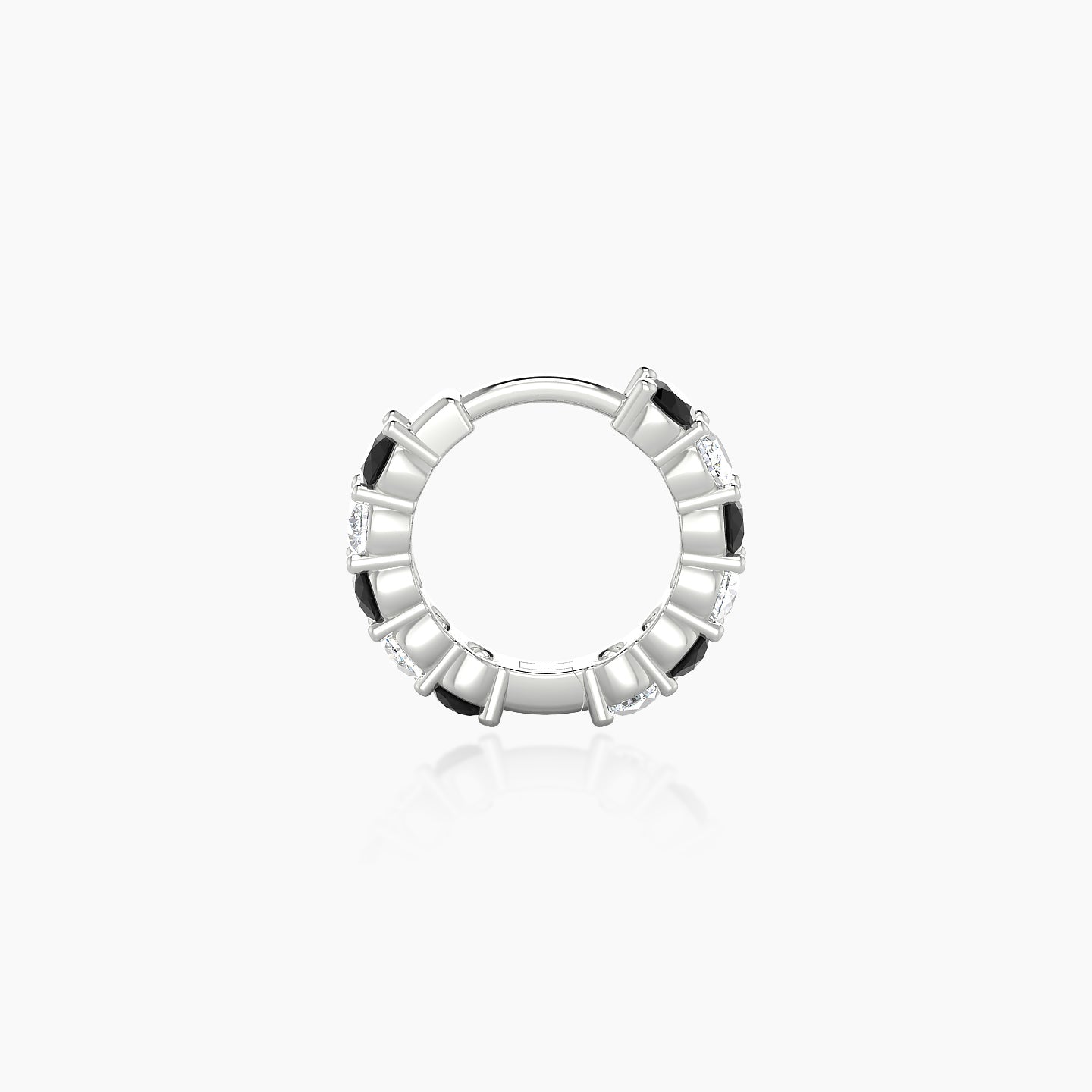 Vesta | 18k White Gold 6.5 mm Black Diamond & Diamond Hoop Piercing