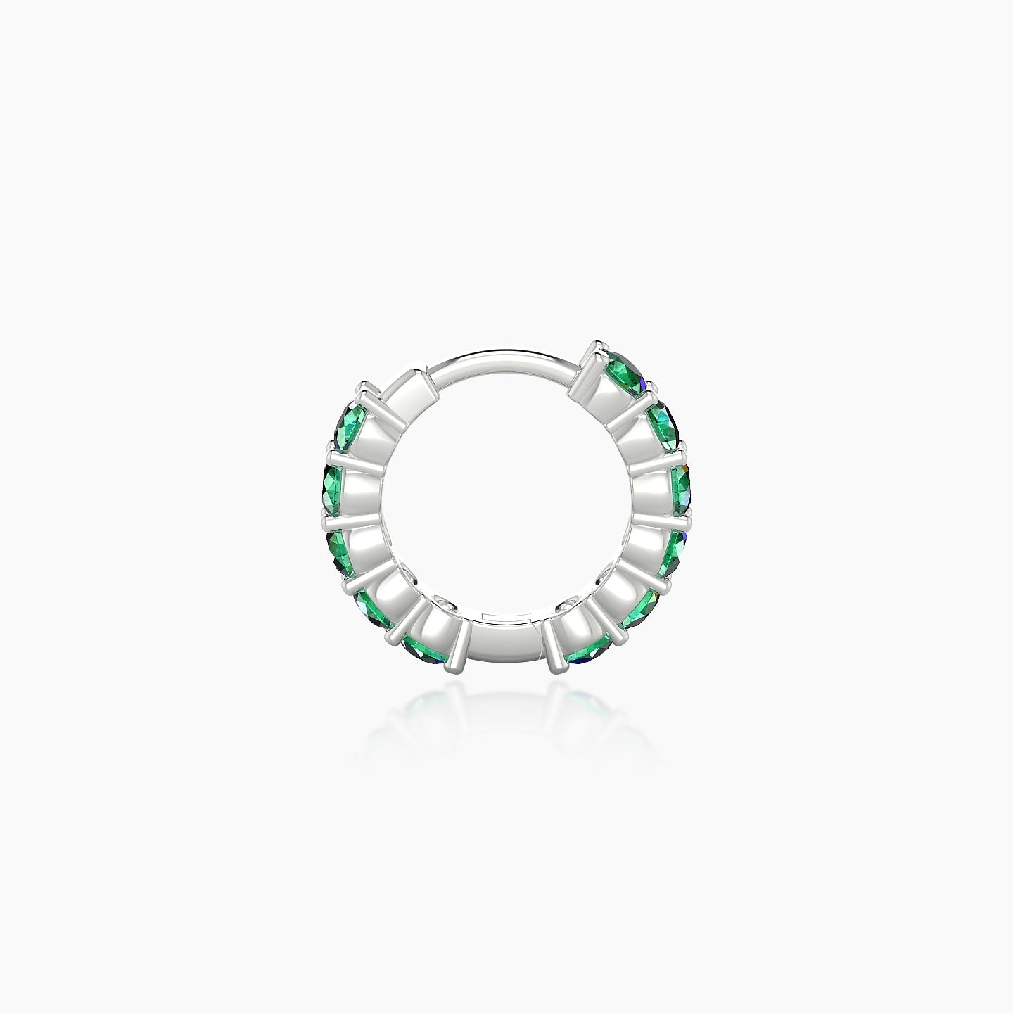 Vesta | 18k White Gold 6.5 mm Emerald Hoop Piercing