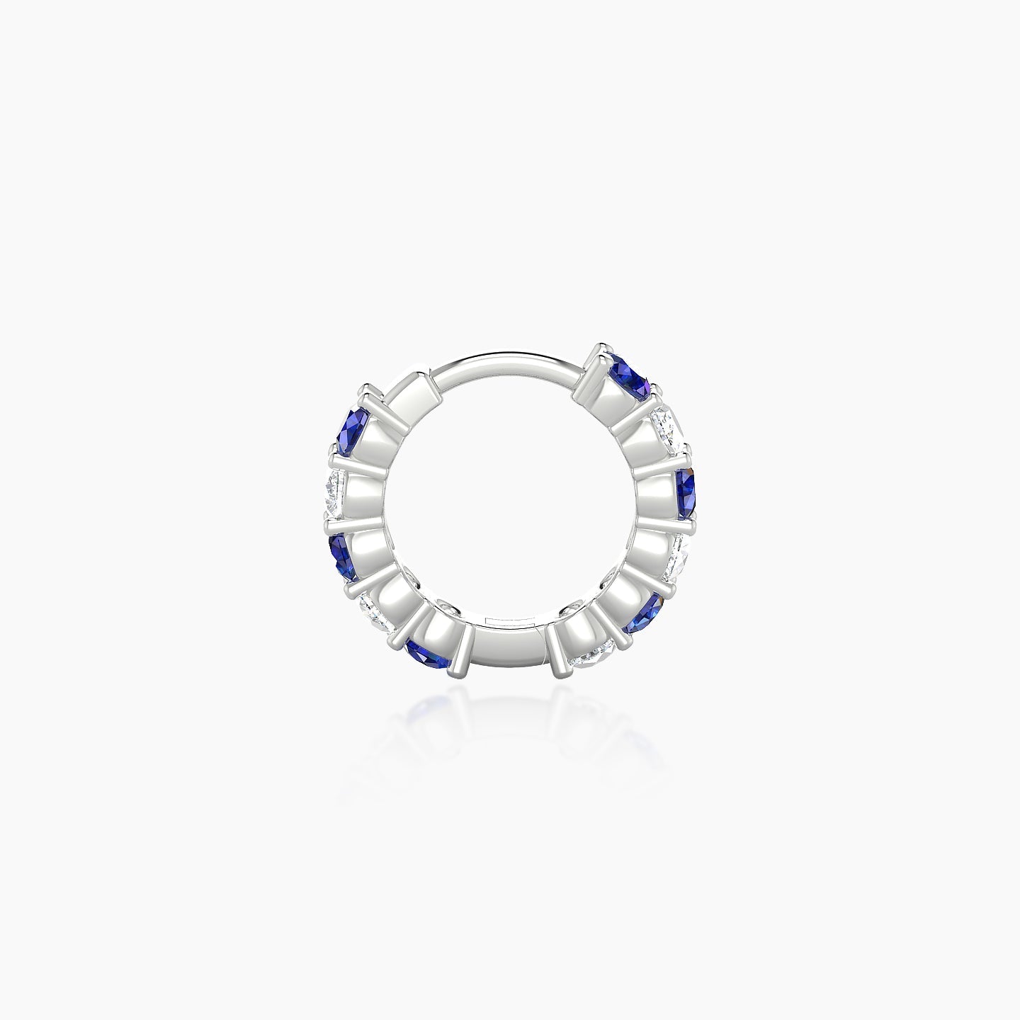 Vesta | 18k White Gold 6.5 mm Sapphire & Diamond Hoop Piercing