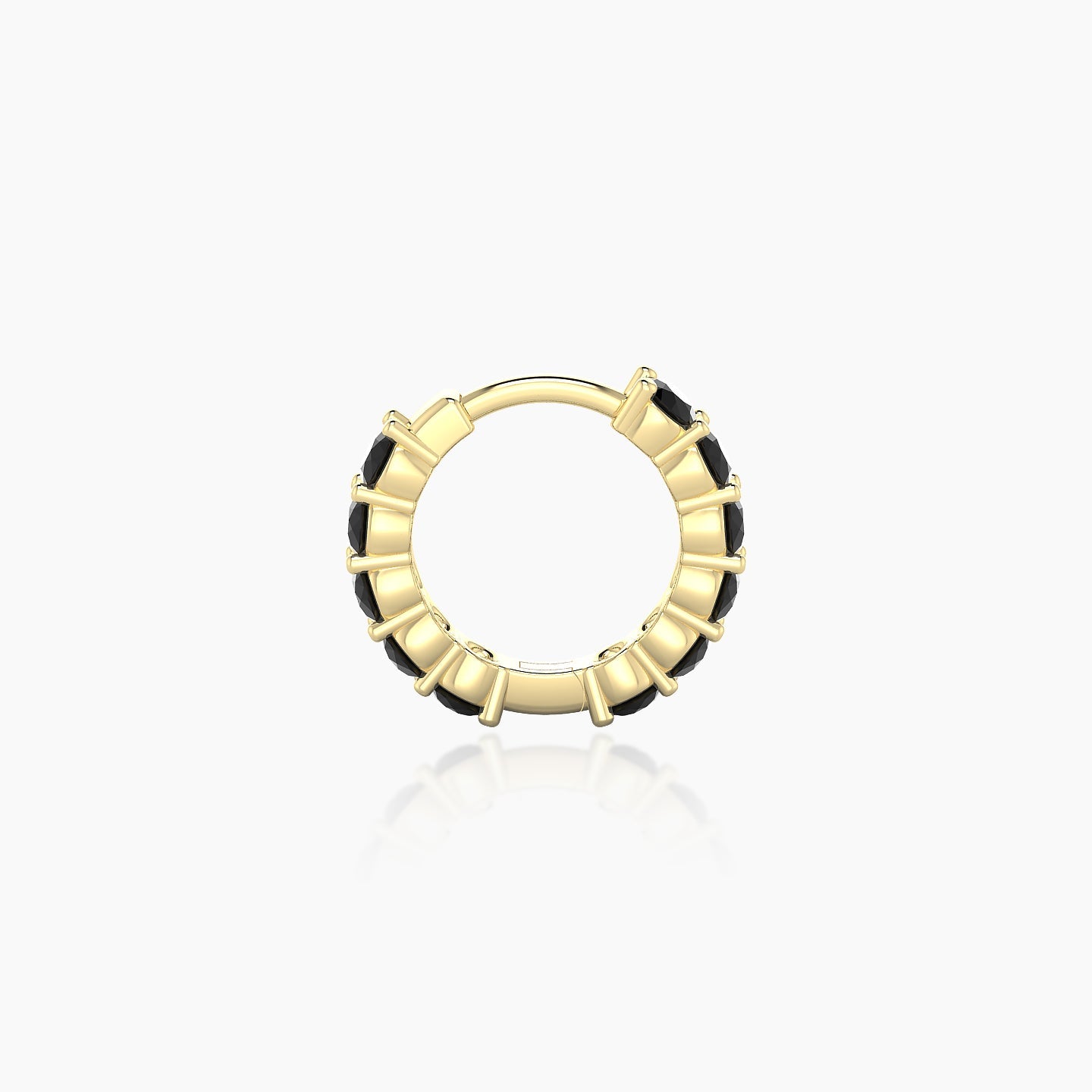 Vesta | 18k Yellow Gold 6.5 mm Black Diamond Hoop Piercing