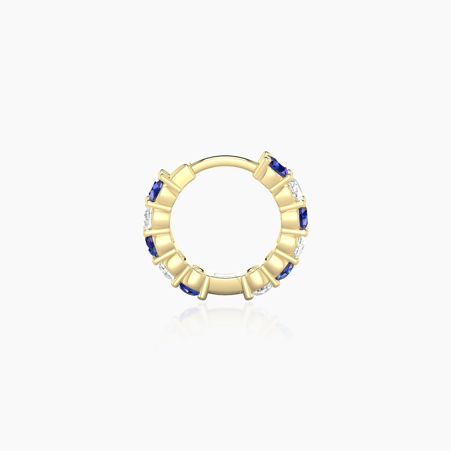 Vesta | 18k Yellow Gold 6.5 mm Sapphire & Diamond Hoop Piercing