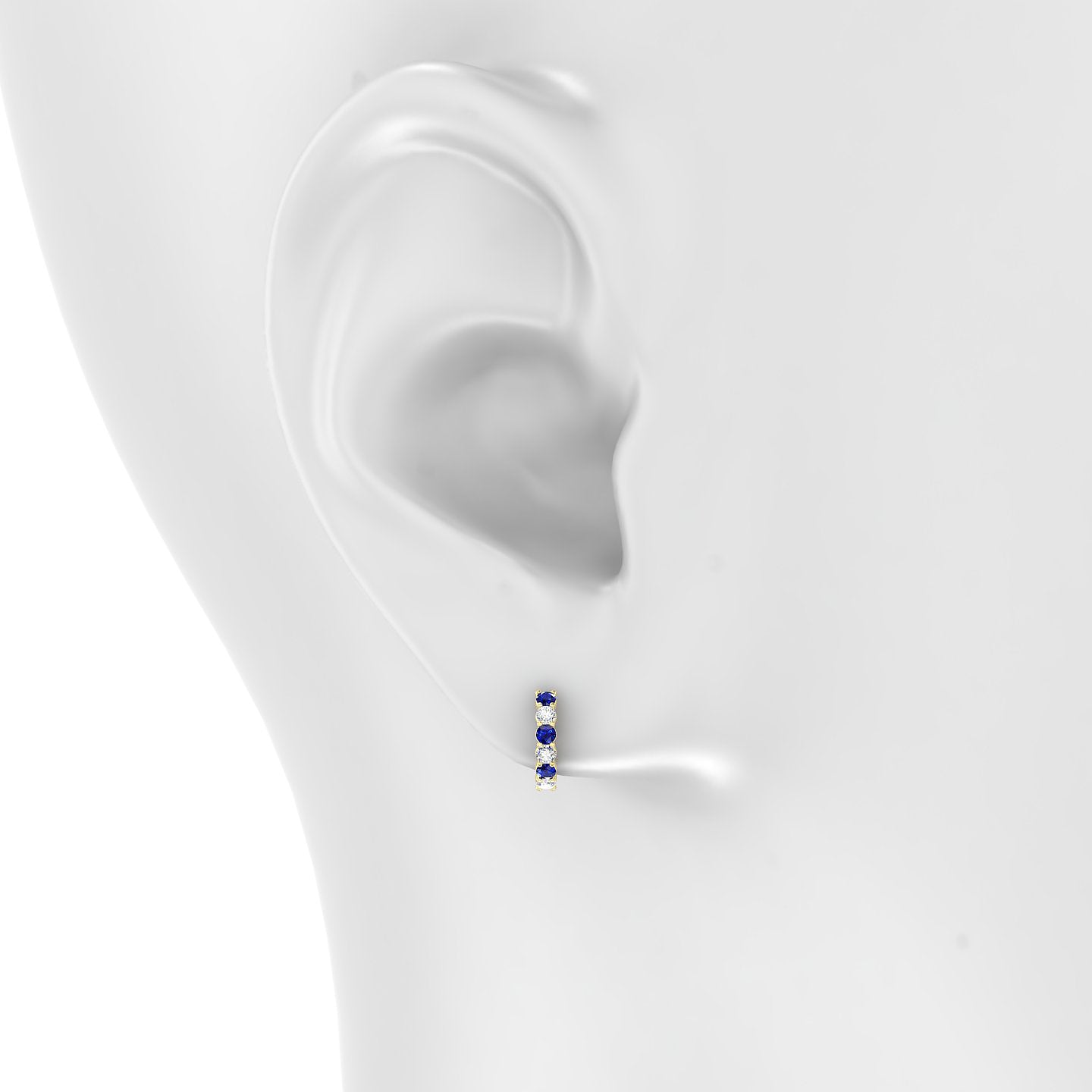 Vesta | 18k Yellow Gold 6.5 mm Sapphire & Diamond Hoop Piercing