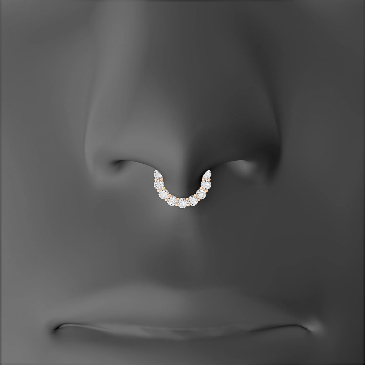 Vesta | 18k Rose Gold 6.5 mm Diamond Septum Piercing