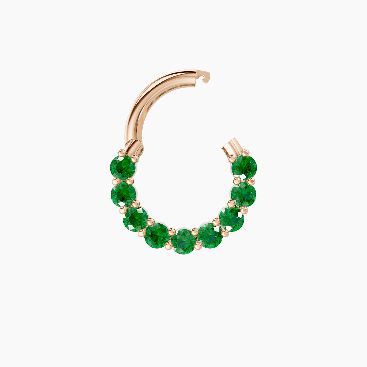 Vesta | 18k Rose Gold 6.5 mm Emerald Septum Piercing