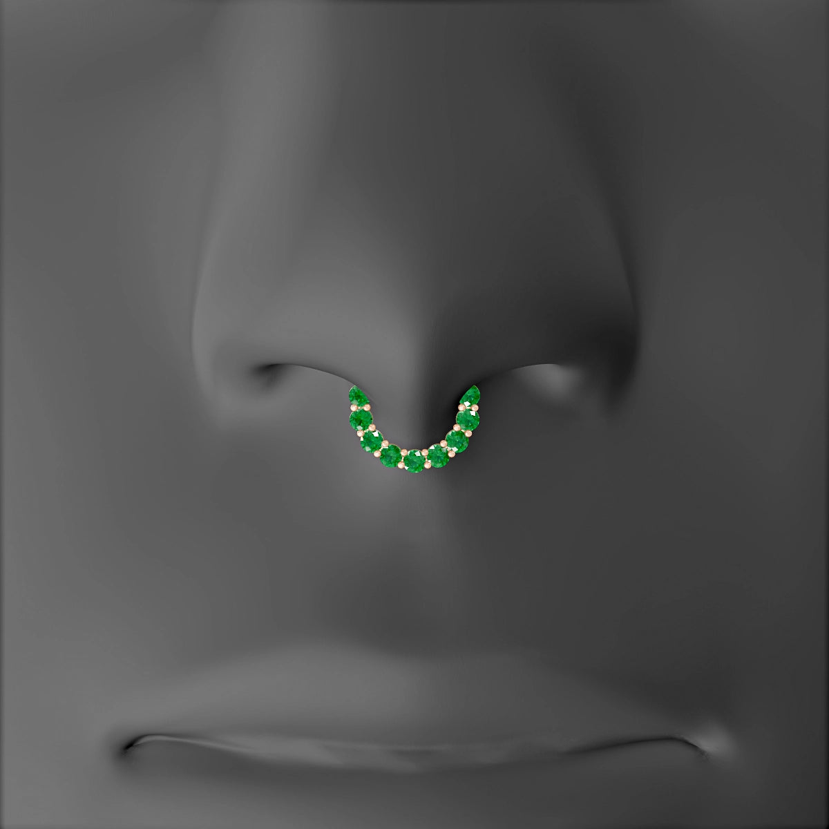 Vesta | 18k Rose Gold 6.5 mm Emerald Septum Piercing